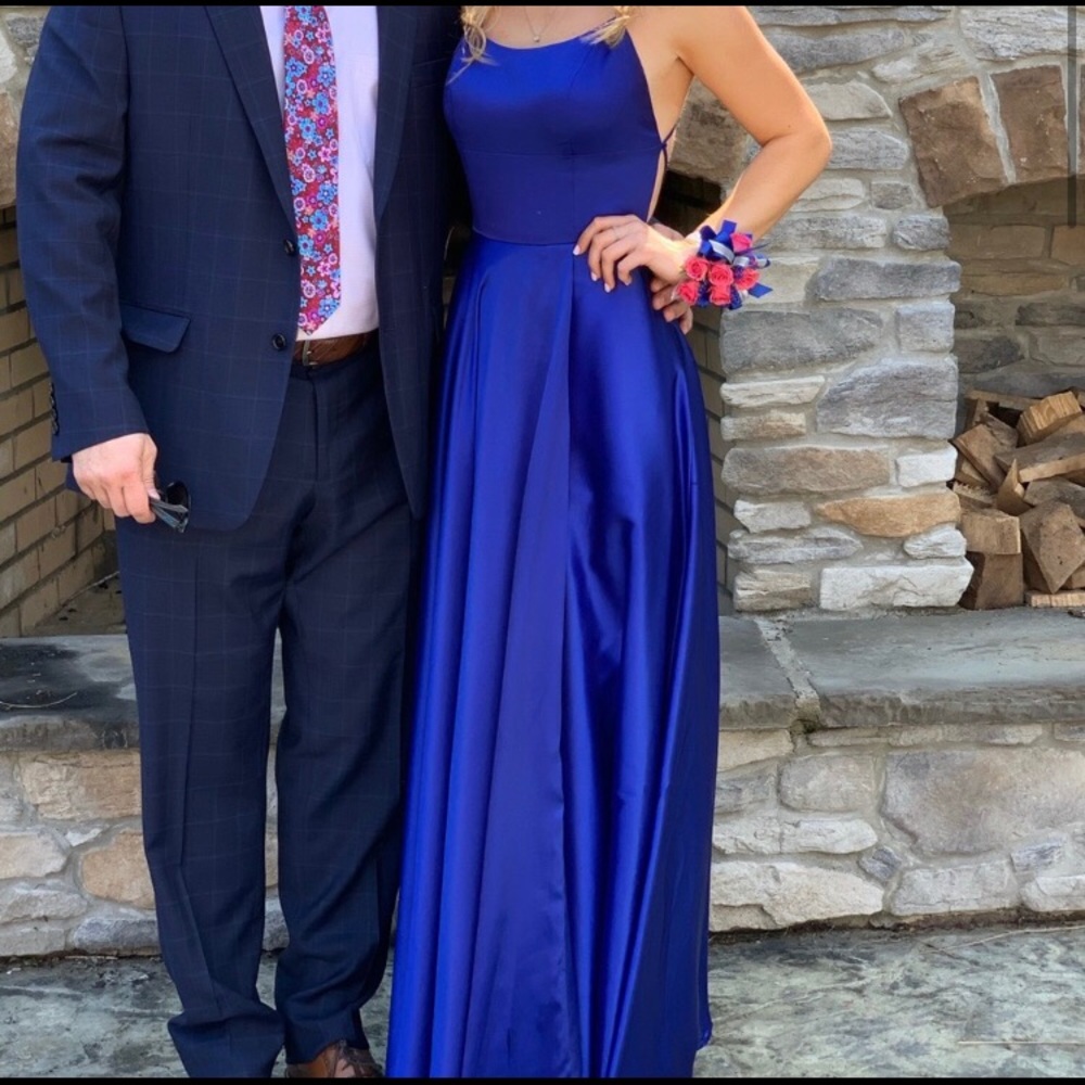 Sherri Hill royal blue prom dress